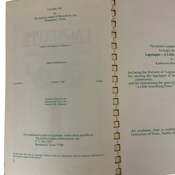 Beaumont Texas Junior League Lagniappe Cookbook First Edition 1982 Spiral Bound - Picture 4 of 15